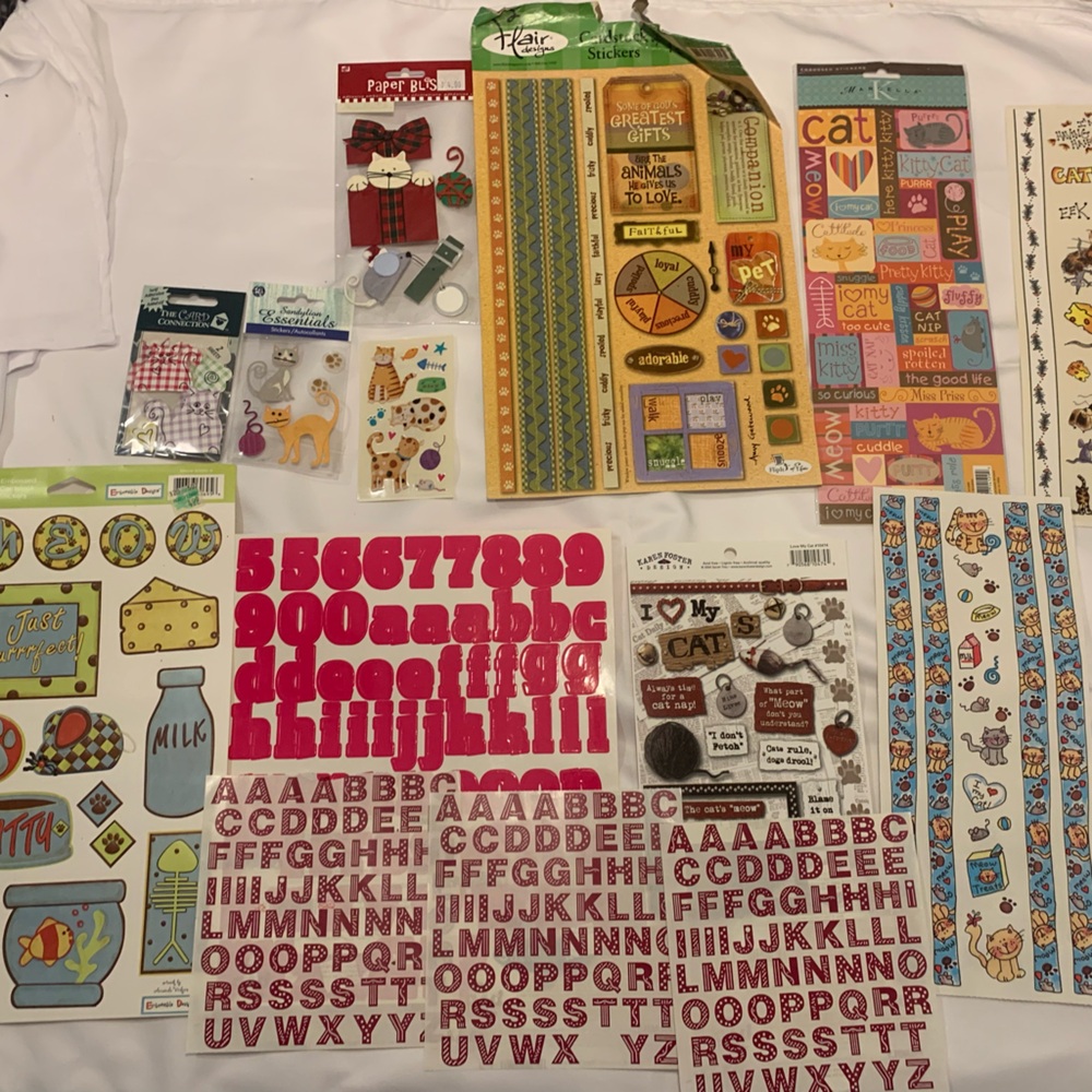 Vintage Ephemera Junk Journal 90’s stickers Rare Cat Pet Scrapbook Sandylion